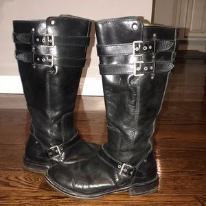 UGG Gillespie Tall Moto Black Leather Boot Women’s Size 7